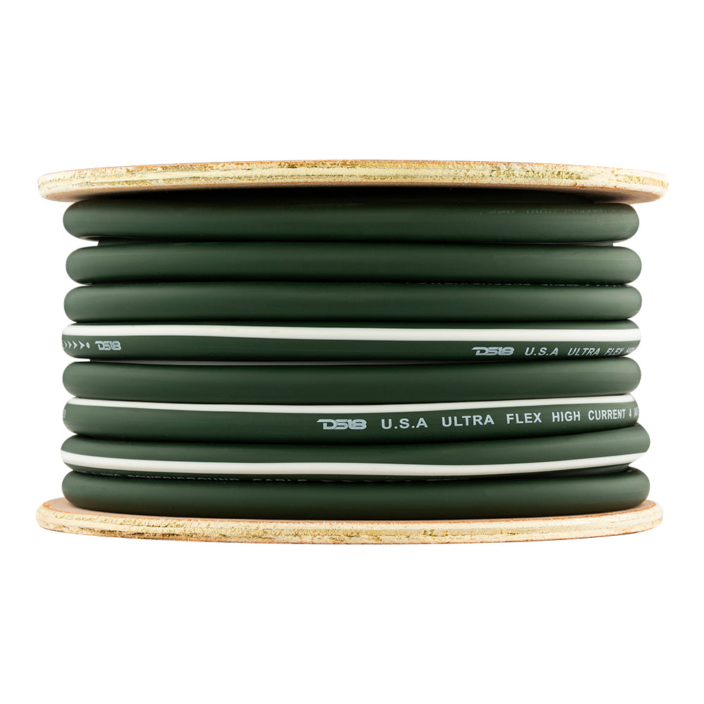 4-GA 100% OFC Ground, Power Cable, 50 Feet -Camo Green