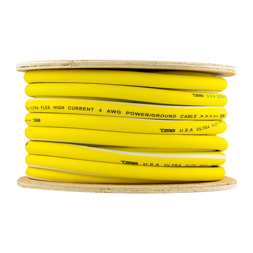 4-GA 100% OFC Ground, Power Cable, 50 Feet -Yellow