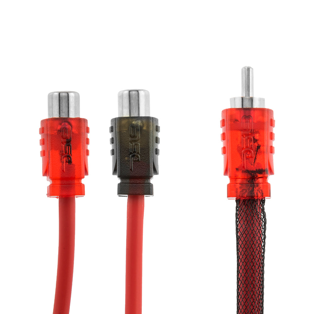 DS18 1 Male to 2 Female Y Connector RCA Splitter.