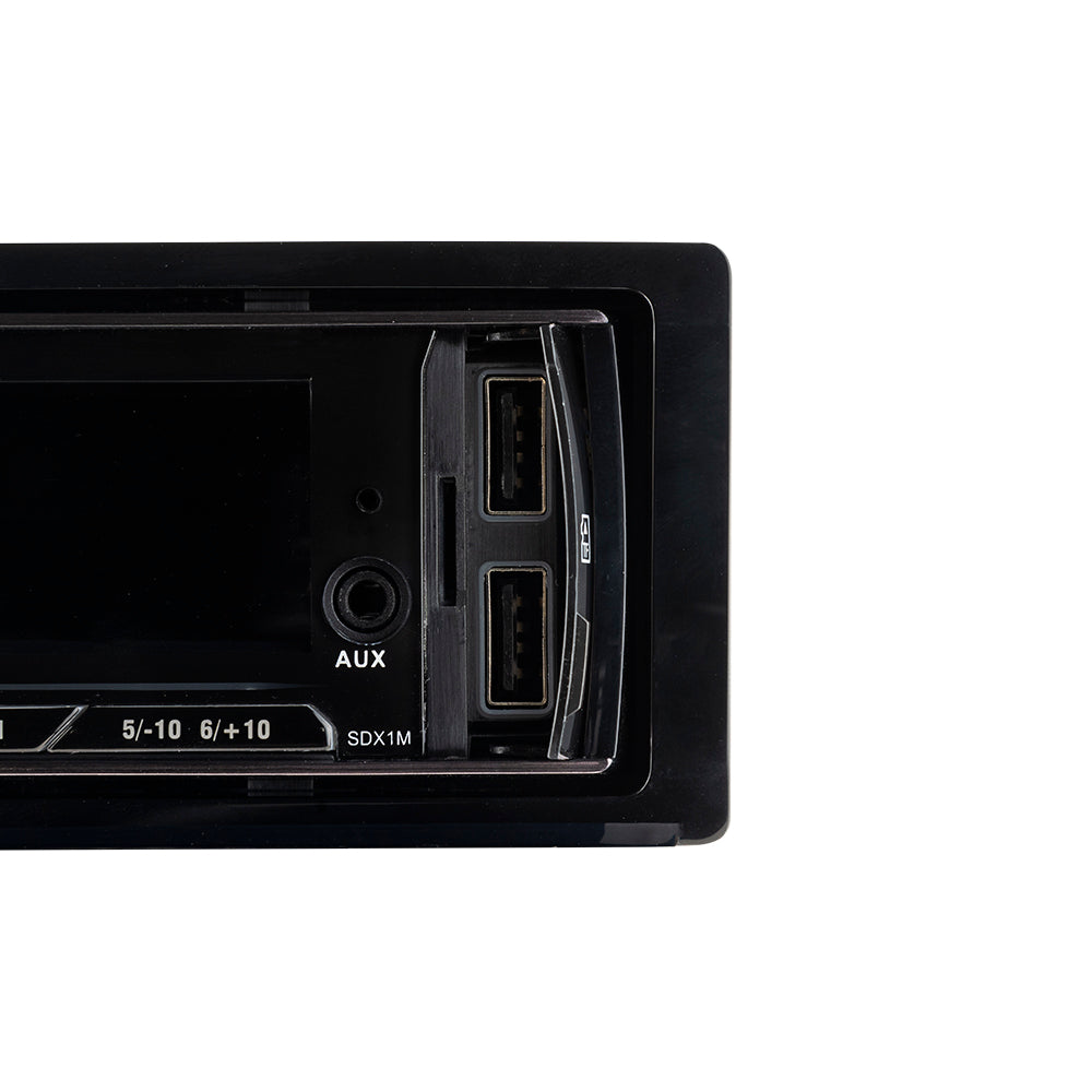 DS18 SDX1M Single Din Head Unit Digital media receiver Mechless Player, Bluetooth, Dual USB ,7 Volt Preouts