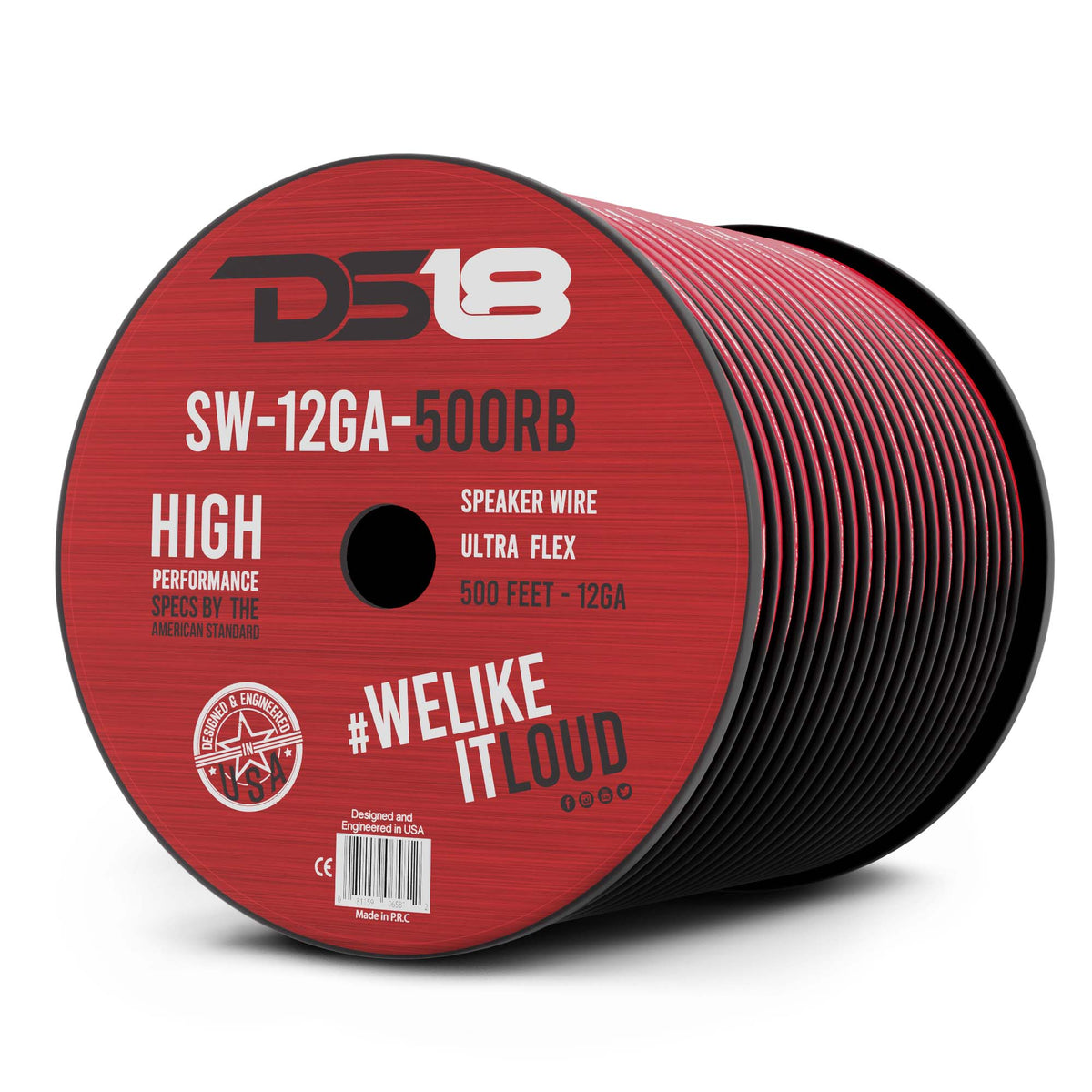 DS18 SW-12GA-100RB 12-GA Ultra Flex Speaker Wire 500 Feet