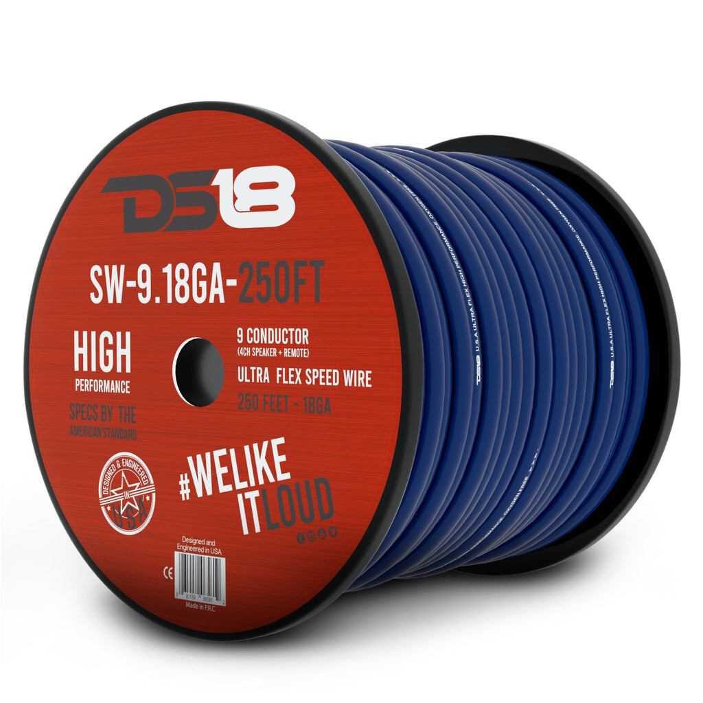 25 Ft 18 Gauge 5-Conductor Speaker Wire - 100% Copper Stranded For Car Audio & Trailers