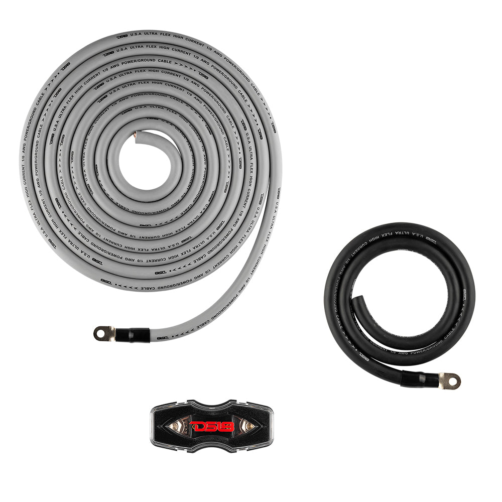 DS18 AMPKIT0/SLV - 0-GA CCA Installation Kit for Car Audio Amplifiers Silver