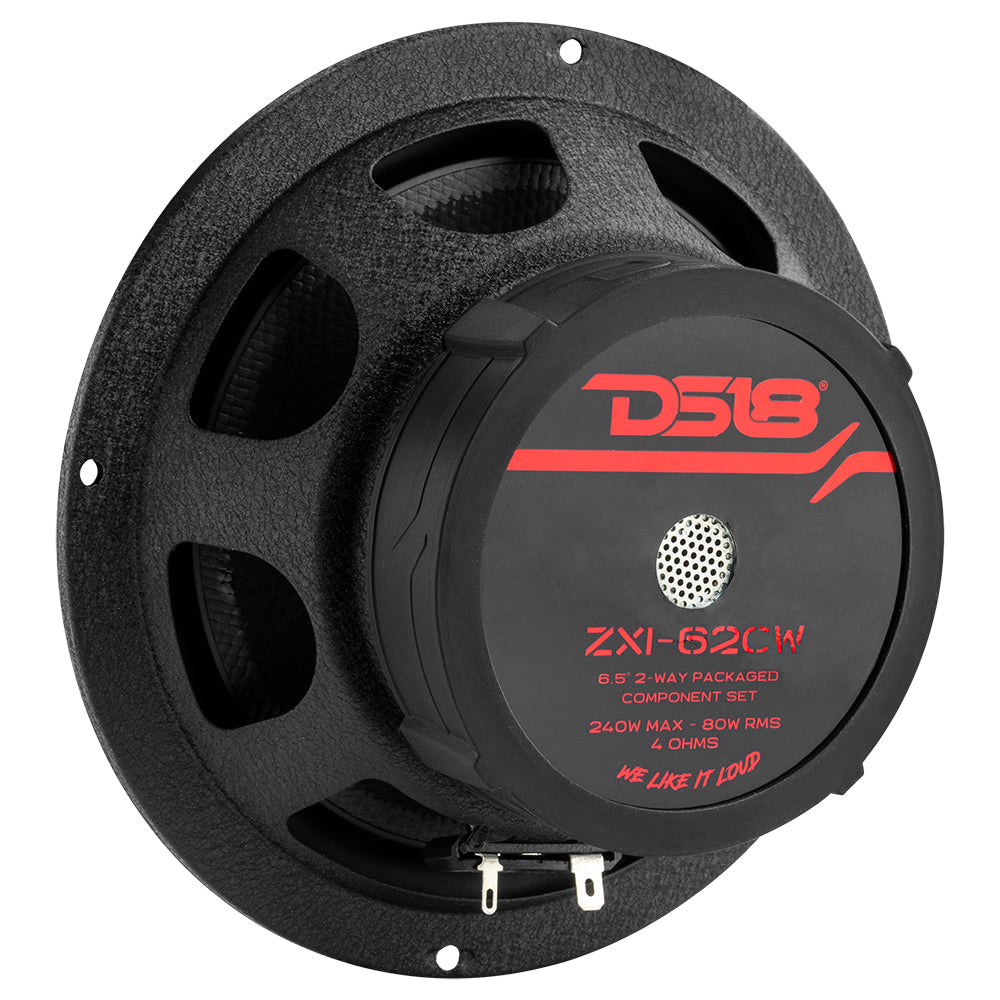 ZXI 6.5" 2- Way Component Speaker System with Kevlar Cone 120 Watts Rms 4-Ohm