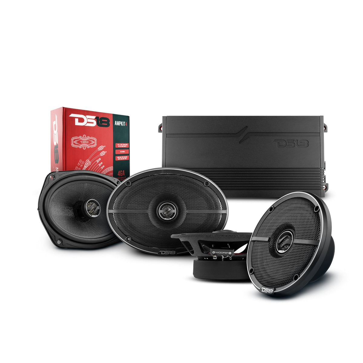 DS18 Ford F-150 Crew and Super Cab Front and Back Doors Speakers